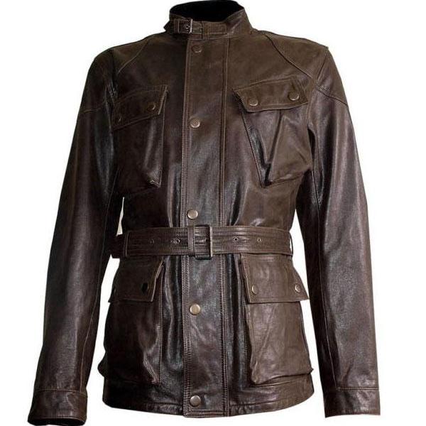 Handmade Custom New Men Belted Collar Leather Jacket Handmade Custom New Men Benjmin On Belted Long Leather Jacket